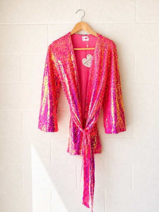 Buddy Love Dresses & Skirts - Pink Sequin Tie-Waist Dress
